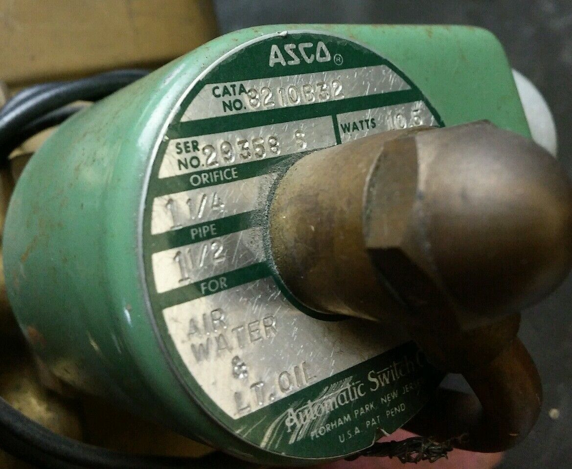 ASCO 8210B32 115 V 60 CY 10.5 WATTS FOR AIR WATER & LT. OIL