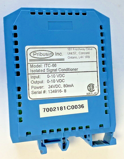 PRIBUSIN ITC-66 ISOLATED SIGNAL CONDITIONER 24VDC 80MA