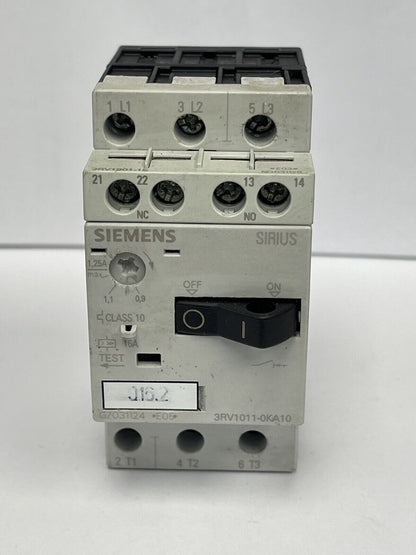 SIEMENS - 3RV1011-0KA10 - Motor breaker; 0.37kW; 220÷690VA; DIN; SHt cir.rel 16A
