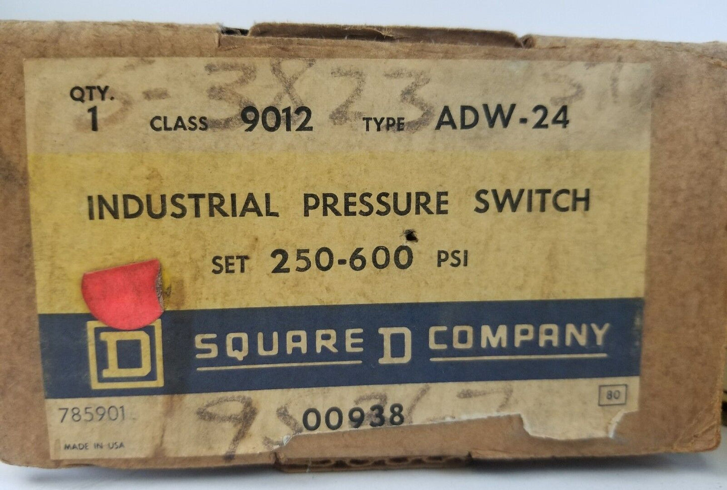 Square D 9012-ADW-24 Pressure Regulator Set Contacts 400-3000psi