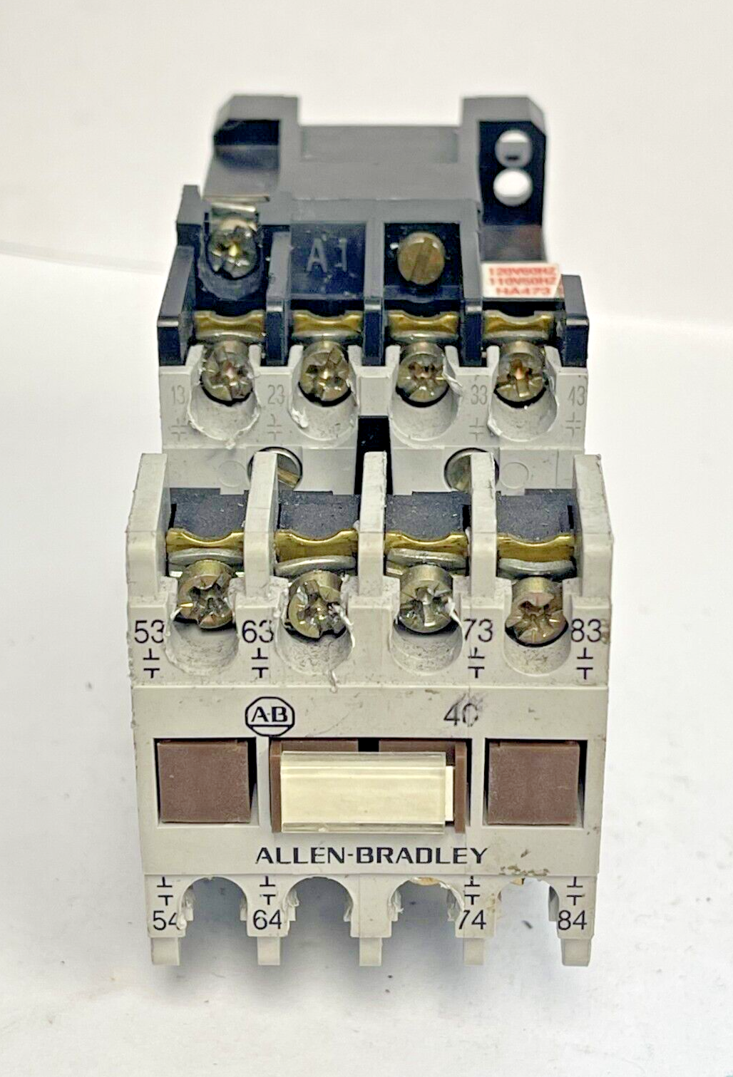 ALLEN BRADLEY - 700-F400A1 SER. C RELAY W/ 120V/60HZ COIL & 195-FA40 SER. A CONT