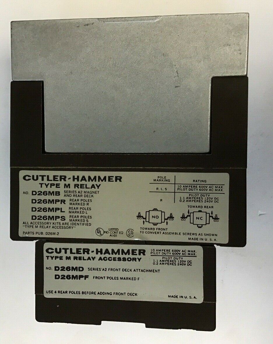 CUTLER-HAMMER D26MR60A / TYPE M RELAY / 600V / 120V COIL / 6 N.O.-0 N.C.