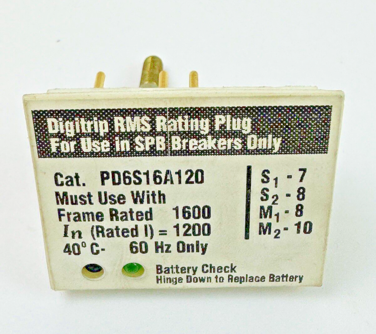 CUTLER-HAMMER - PDS16A120 -  DIGITRIP RMS RATING PLUG - 1200 AMP - NEW OLD STOCK