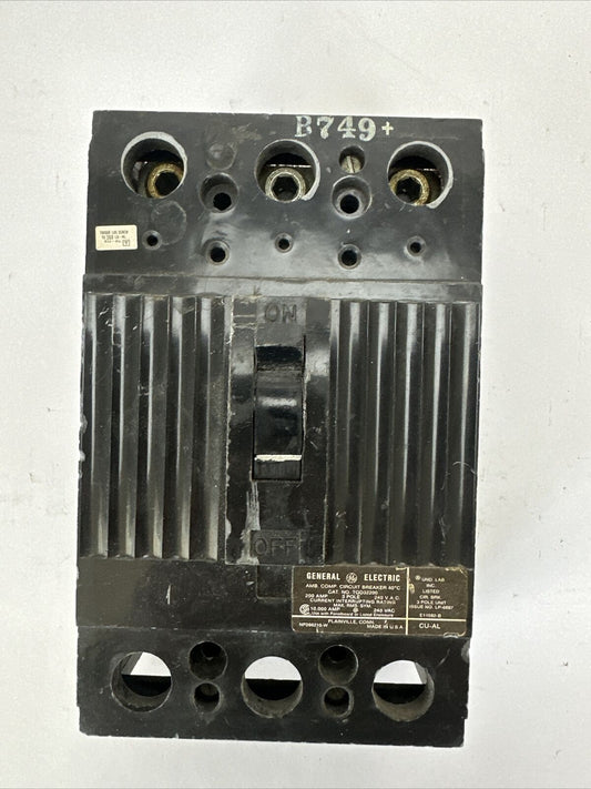 GE TQD32200 CIRCUIT BREAKER 200AMP 3POLE 240VAC