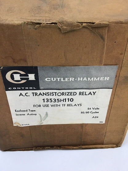 CUTLER HAMMER 13535H110 A.C.TRANSISTORIZED RELAY USE W/ TF RELAYS 24VOLTS