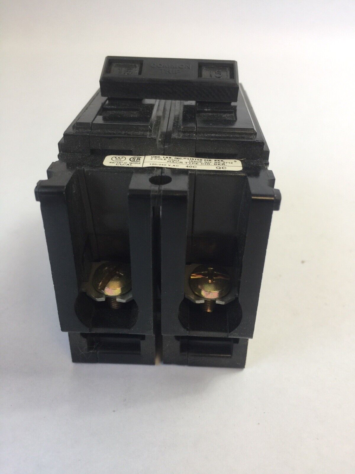 WESTINGHOUSE QUICKLAG-C CIRCUIT BREAKER 15A 2POLE 120/240VAC