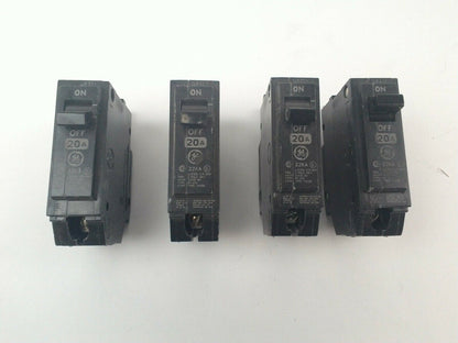 GE SWD TYPE RT-692 / THHQB 20A 1-POLE CIRCUIT BREAKER 22kA (LOT OF 4)