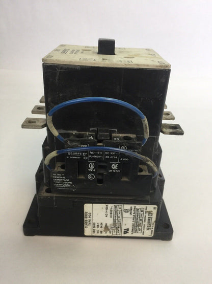 SQUARE D 8502 PG3.00 CONTACTOR 600VAC 100A 60HP 3 POLE 3 PHASE