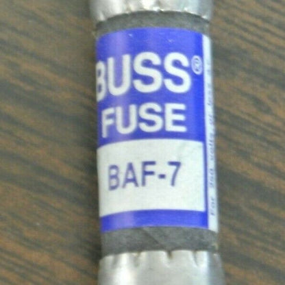 LOT of 5 / BUSS BAF-7 FUSE / 7A / 250V / NEW SURPLUS / BAF 7