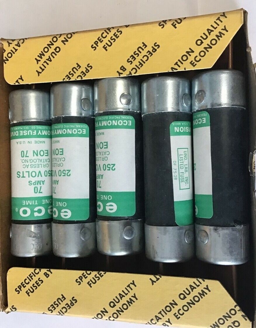 ECONOMY EON 70 ONE TIME ECO FUSES 250V 70A ***LOTOF5***