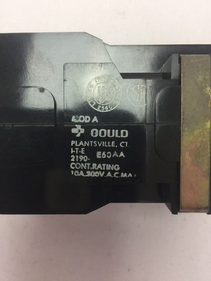 GOULD 2190-E60AA MOD A GENERAL PURPOSE RELAY 300VAC 10A 2090-810 COIL 110-120V