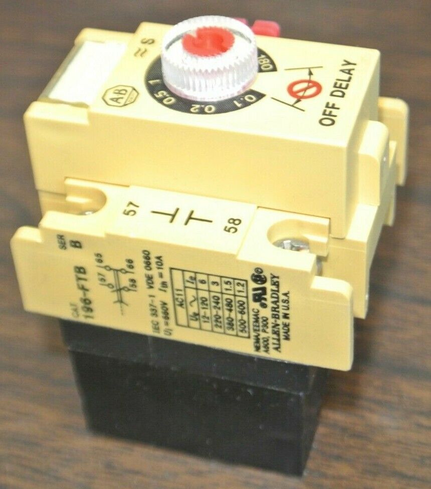 ALLEN-BRADLEY 196-FTB / PNEUMATIC TIMING UNIT / 0.1 to 180 SECONDS / NEW SURPLUS