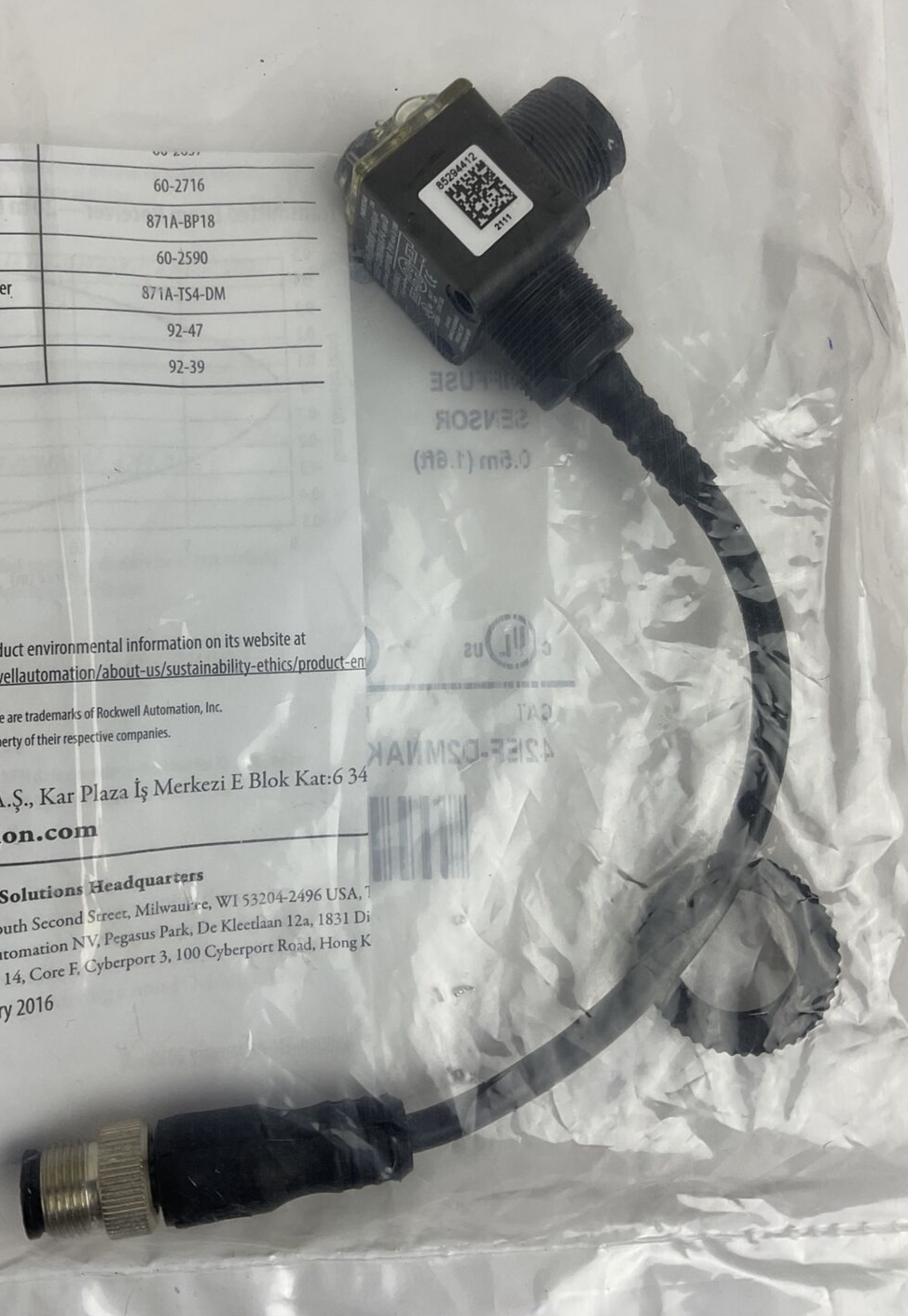ALLEN BRADLEY 42EF-D2MNAK-F4 DIFFUSE SENSOR 0.5M (1.6FT) 10.8-30VDC REV 1.100