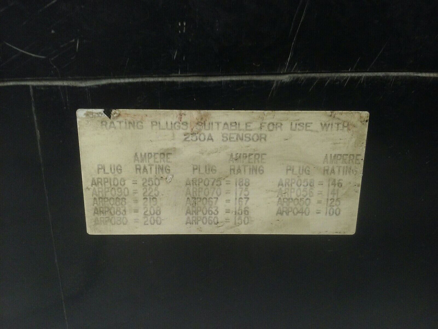 SQ.D ELECTRONIC CIRCUIT BREAKER LX36100 SER.IB 250A 3P 600V,100A TRIP ARP040