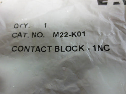 EATON M22-K01 CONTACT BLOCK - 1NC - NEW SURPLUS