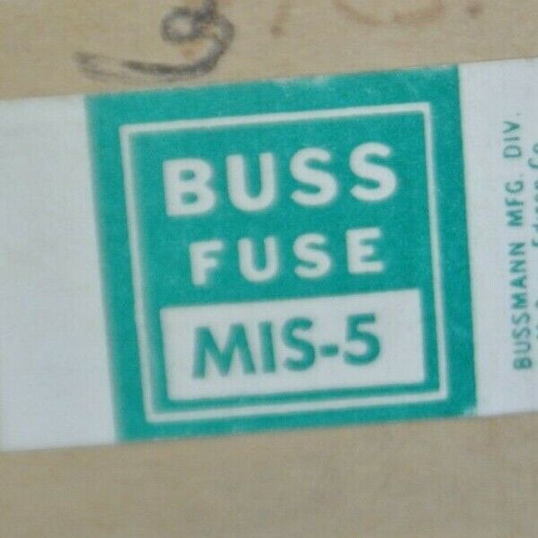 BUSS MIS-5 NON-TIME-DELAY PIN-INDICATING SUPPLEMENTAL FUSE 5A, 600V NEW SURPLUS