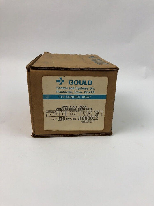 GOULD J10 J10B2012 CONTROL RELAY 300 V.A.C. MAX CONVERTIBLE CONTACTS 120V 60CY