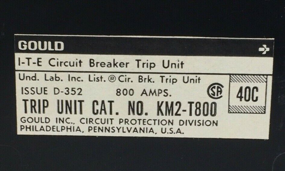 ITE GOULD KM2-T800 CIRCUIT BREAKER TRIP UNIT 800AMP