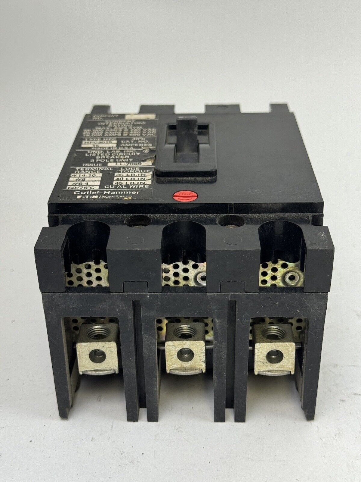 CUTLER-HAMMER - HFC3015 - CIRCUIT BREAKER - 15A/ 600 VAC/ 3 POLE