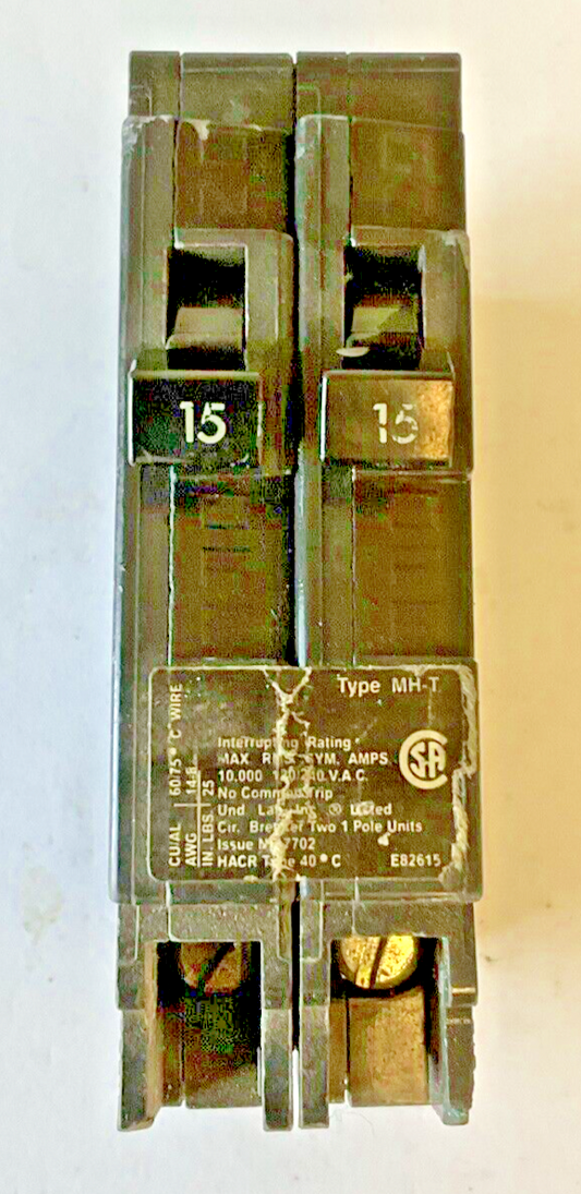 MURRAY MP1515N CIRCUIT BREAKER 120/240VAC 15A TYPE MH-T