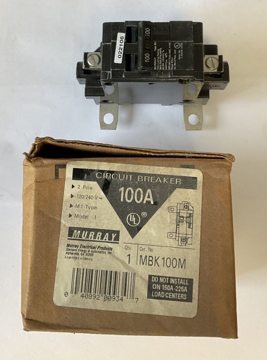 MURRAY M1 100A CIRCUIT BREAKER 120/240VAC 2POLE MODEL 1