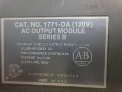 ALLEN-BRADLEY 1771-OA 120V AC OUTPUT MODULE SERIES B