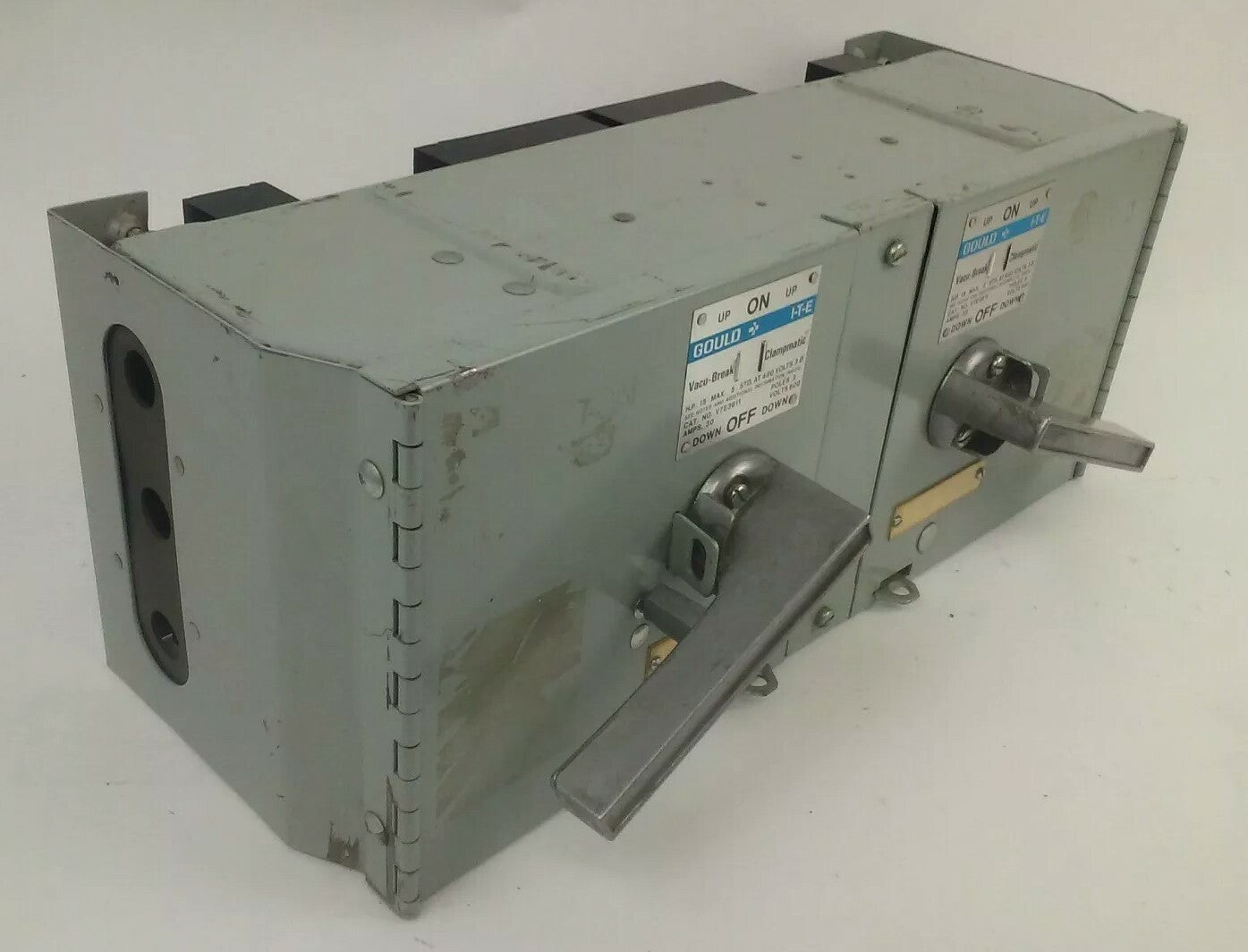 GOULD ITE V7E3611 TWIN VACU BREAK CLAMPMATIC SWITCH 3P 3PH 30A 600V 20HP