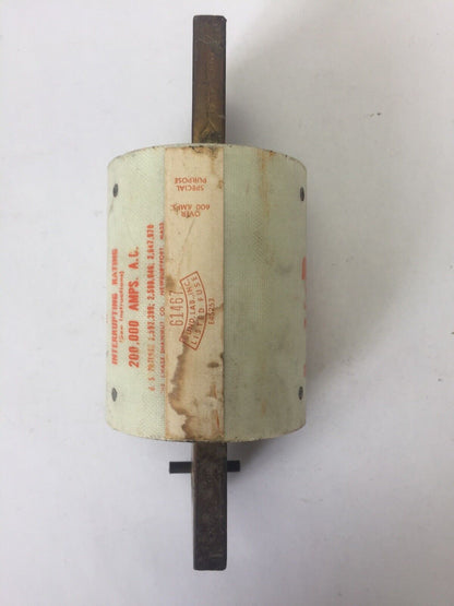 SHAWMUT A4BY1600 AMP-TRAP CURRENT LIMITING FUSE FORM 480 TYPE 55AL 600VAC K-DON
