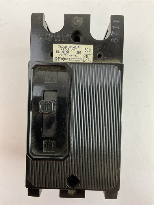 GOULD ITE EH2-M020 CIRCUIT BREAKER 2POLE 20AMP 480VAC 250VDC