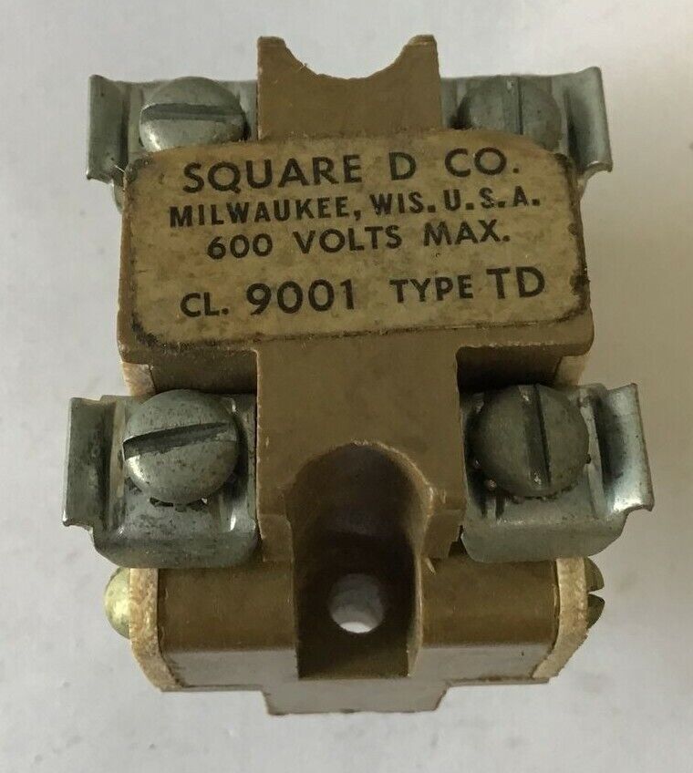 SQUARE D 9001 TYPE TD CONTACT BLOCK 600VAC 120VDC ***LOTOF5***