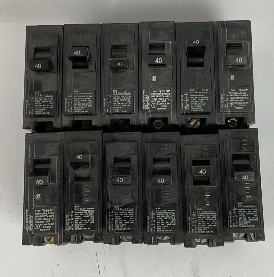 ITE Q140 CIRCUIT BREAKER  40AMP 120/240VAC  TYPE QP*****LOTOF12****