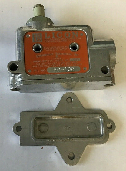 LICON SWITCH 30-100 SNAP SWITCH 480VAC 125VDC 15A 1HP