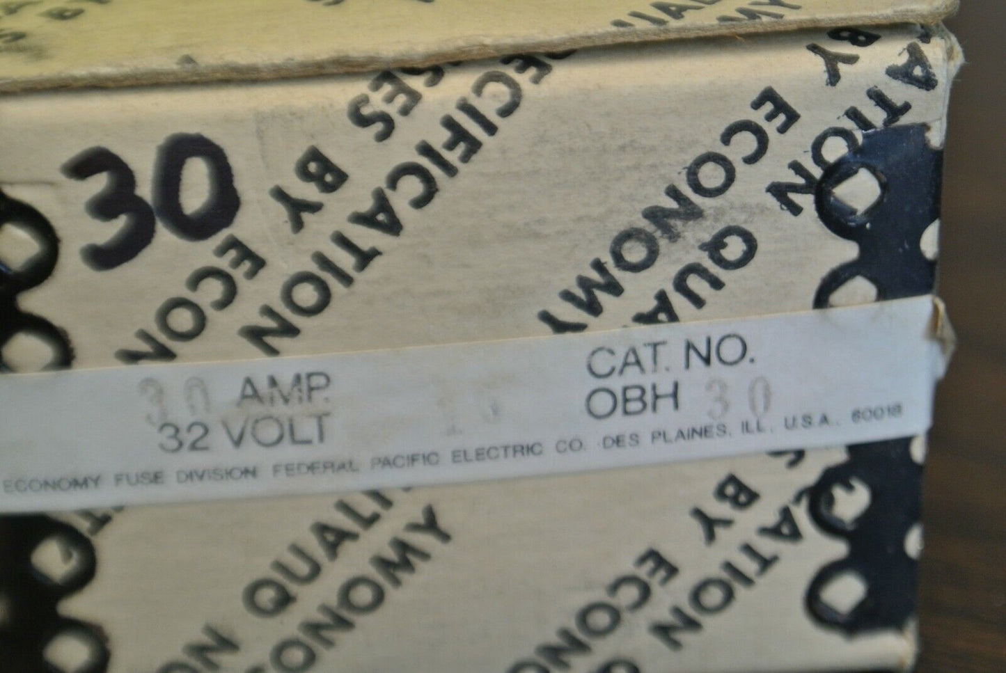 ECONOMY / FPE OBH-30 BOLT-ON FUSE / 30A / 32VDC / NEW SURPLUS