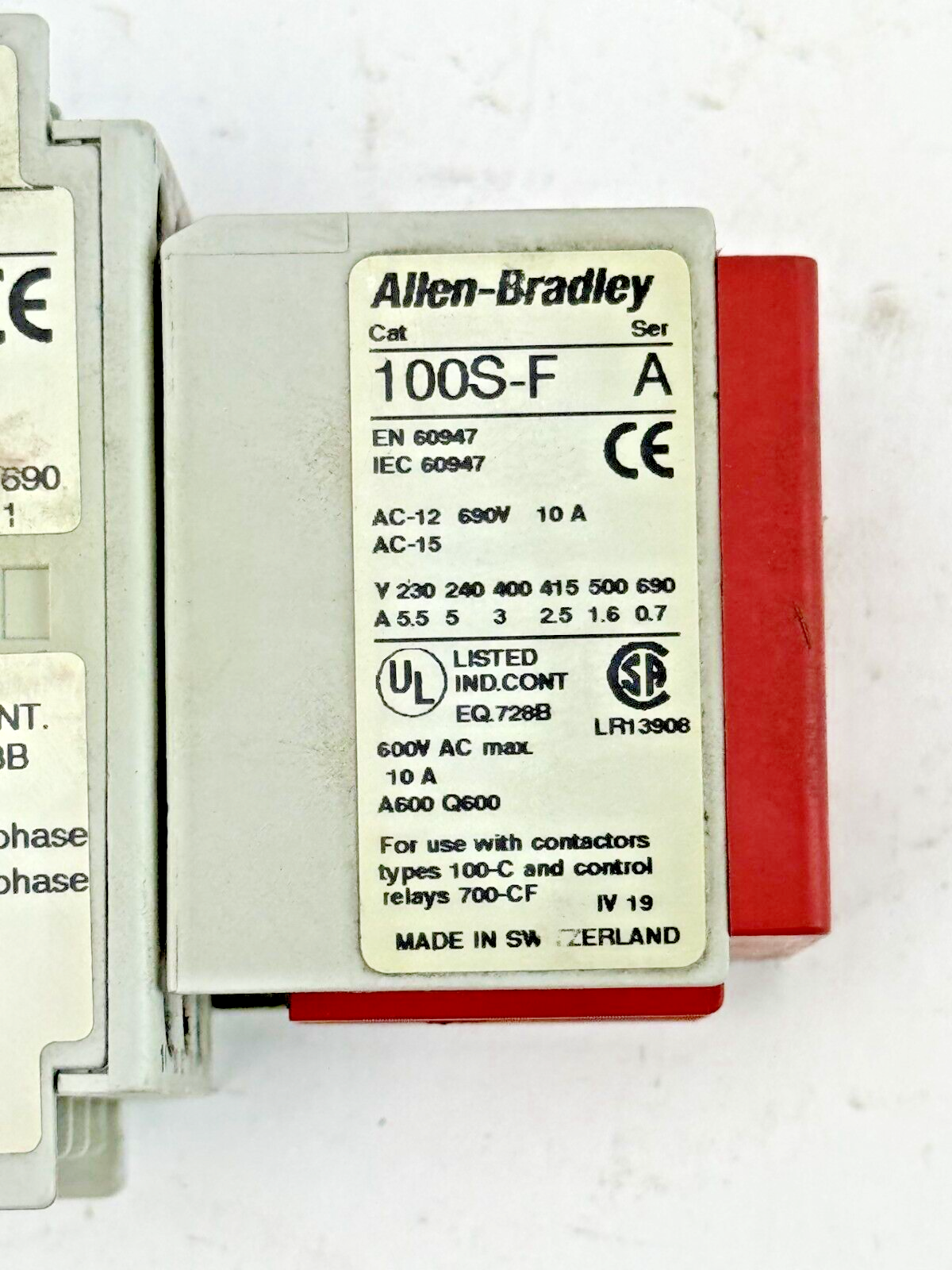 ALLEN-BRADLEY - 700S-CF620DJC SER. A - SAFETY CONTACTOR W/ 24 VDC COIL
