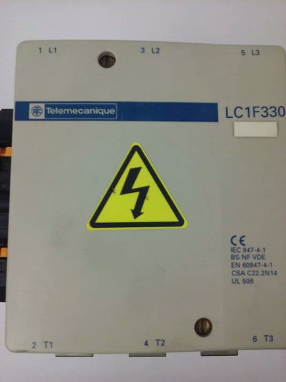 TELEMECANIQUE LC1F330 CONTACTOR, 3PH, 600V, 370A, 250HP, W/ 24V 40/400HZ  COIL