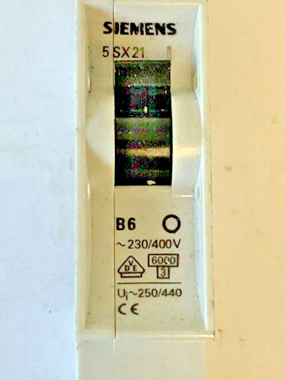 SIEMENS 5SX2 CIRCUIT BREAKER 230/400VAC B6 ****LOTOF2***