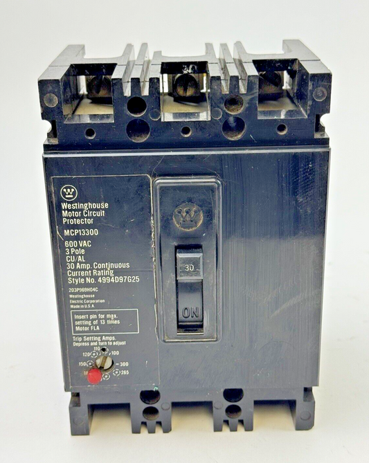 WESTINGHOUSE - MCP13300 - MOTOR CIRCUIT PROTECTOR - 3 POLE/30A/600VAC
