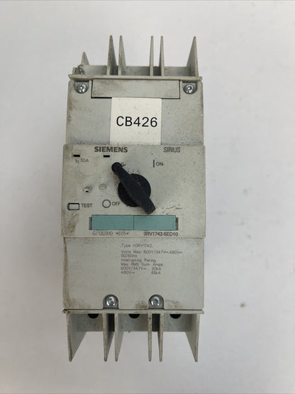 SIEMENS 3RV1742-5ED10 CIRCUIT BREAKER 30A 3P 600Y/347VAC 480VAC 65kA