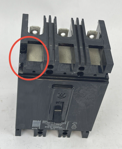 WESTINGHOUSE - EHB3100 - CIRCUIT BREAKER 100A 3POLE 480V BROKEN PIECE - USED