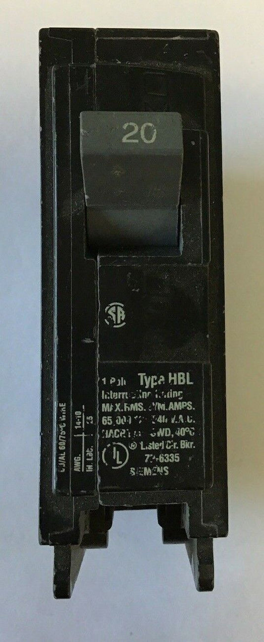 SIEMENS B120HH CIRCUIT BREAKER 120/240VAC 20A 60HZ