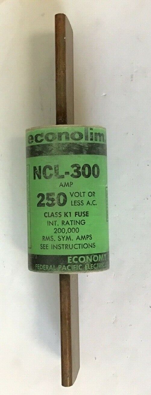 ECONOLIM NCL-300 FUSE 250VAC 300AMP FEDERAL PACIFIC CLASS K1