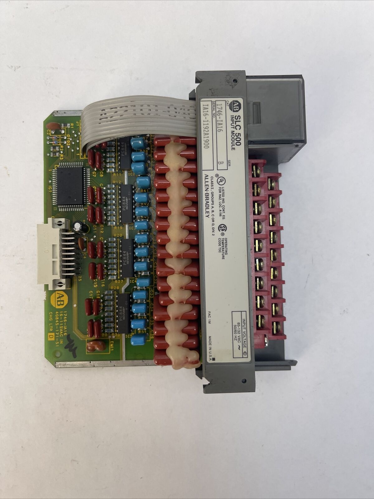 ALLEN BRADLEY 1746-IA16 INPUT MODULE SER B INPUT VOLTAGE 85-132VAC