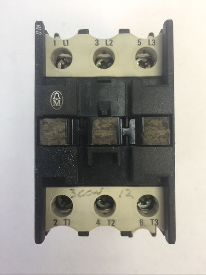 KLOCKNER MOELLER STARTER DIL 0M CONTACTOR 3POLE 250VDC 35A 15HP COIL 115V 60HZ