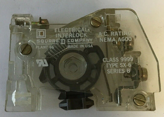 SQUARE D 9999 SX-6 SERIES B ELECTRICAL INTERLOCK NEMA A600***LOTOF4***