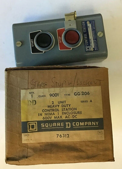 SQUARE D 9001 GG-206 CONTROL STATION START/STOP 600VAC