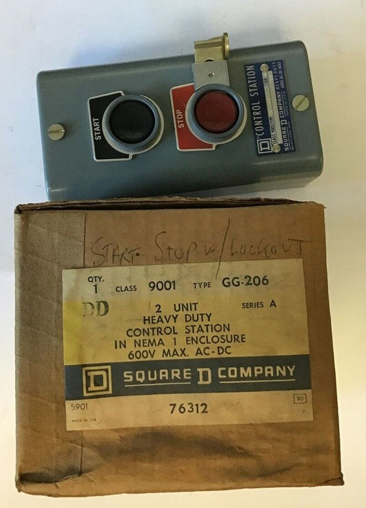 SQUARE D 9001 GG-206 CONTROL STATION START/STOP 600VAC