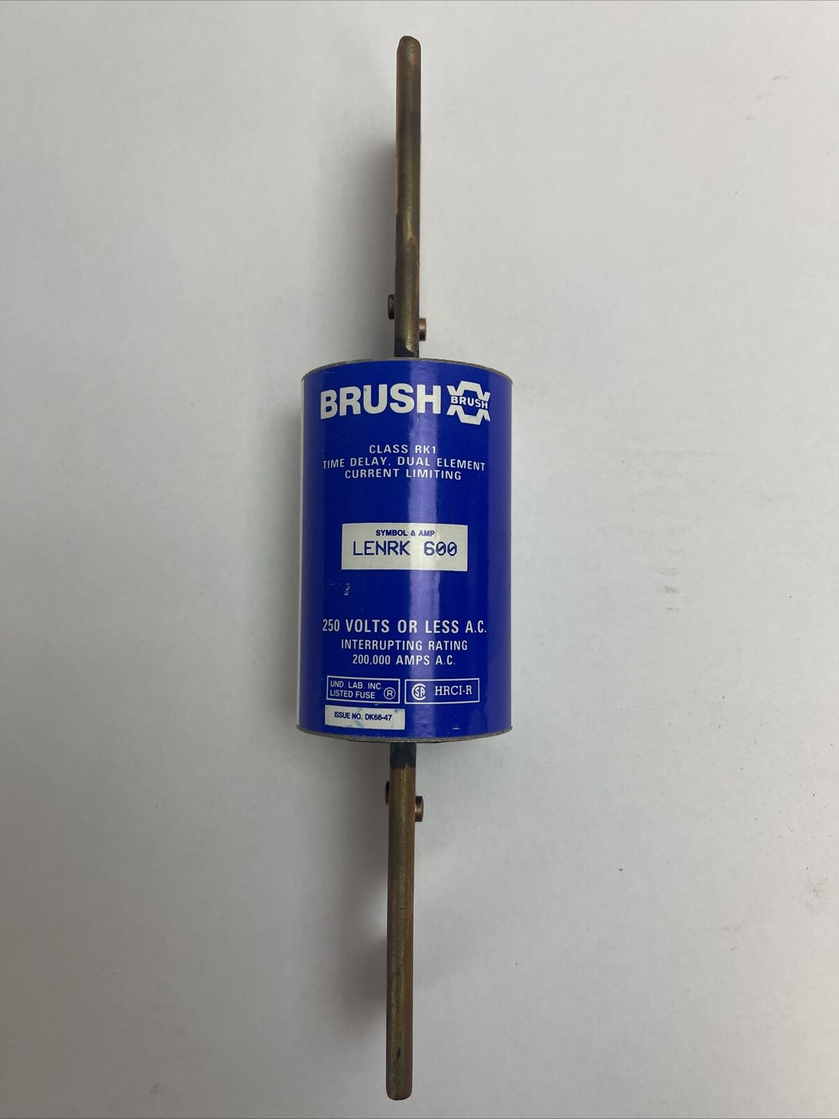 BRUSH LENRK600 CLASS RK1 TIME DELAY DUAL ELEMENT CURRENT LIMITING 250VAC 600AMP