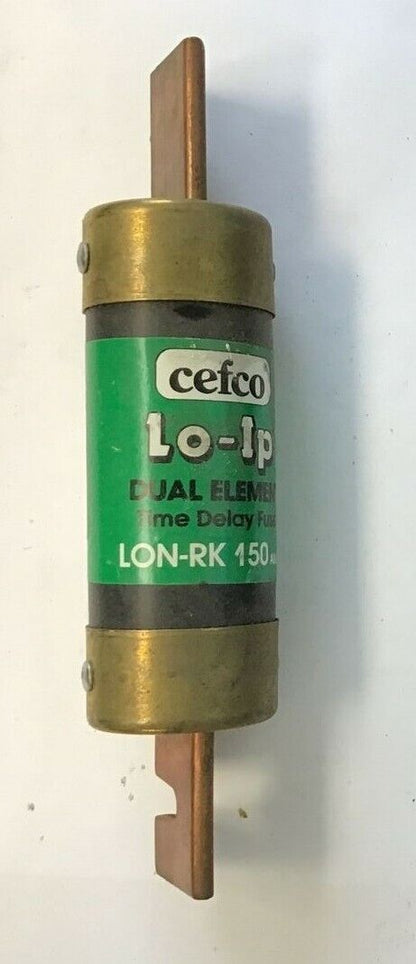 CEFCO LON-RK 150 LO-IP FUSE 150A TIME DELAY DUAL ELEMENT 250VAC CLASS RK1