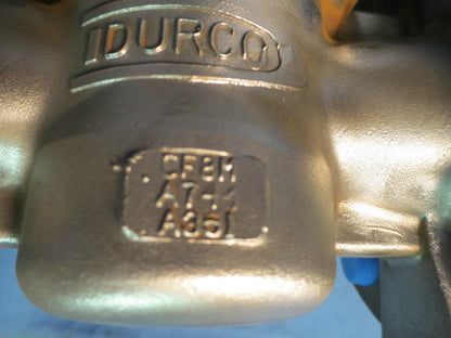 DURCO FIG G411 STAINLESS FLANGED END PLUG VALVE 1-1/2-150" on FLOWSERVE BRACKET