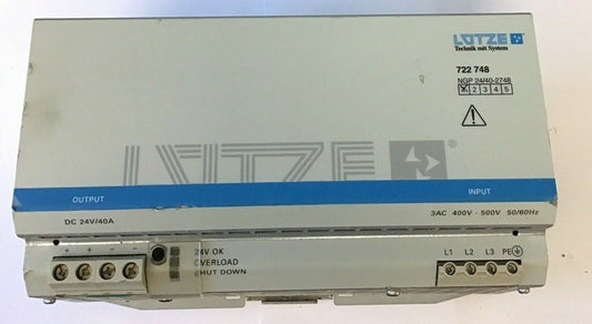 LUTZE 722748 NGP 24/40-2748 POWER SUPPLY 500V 40A 960W